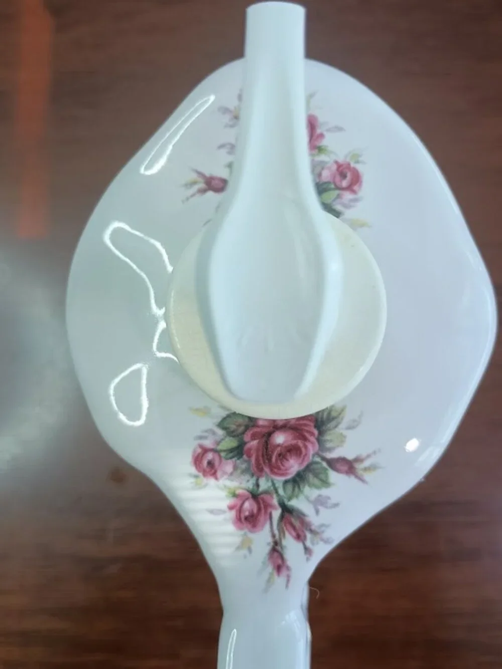 Vintage Athena Ceramic Soap Lotion Dispenser with Rose Floral Design